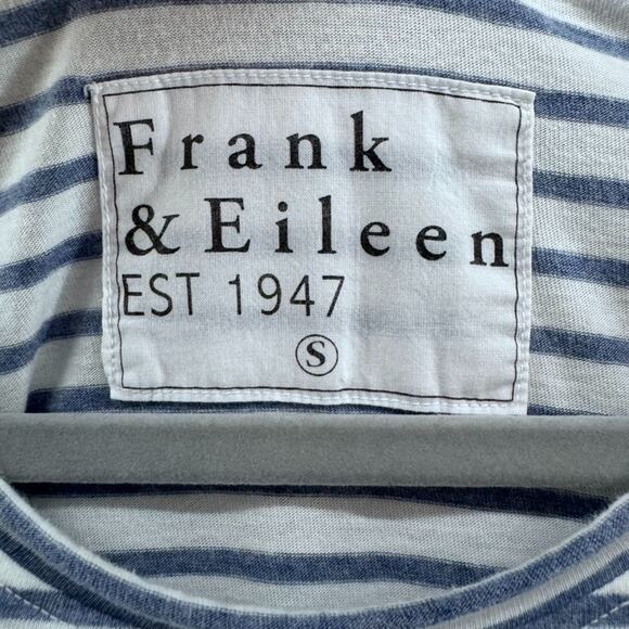 Frank & Eileen Top Womens S Blue White Striped Crew Tee Lab Long Dolman Sleeve - Picture 2 of 12